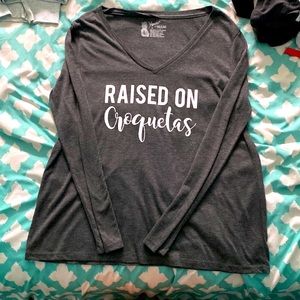 Martha of Miami, long sleeve gray, size L